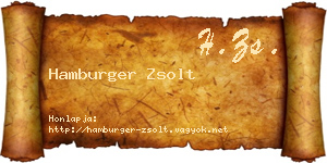Hamburger Zsolt névjegykártya